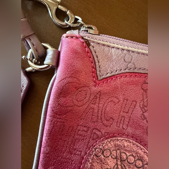 Coach Heart Design Pink and Purple Poppy Wristlet- PRICE FIRM - Picture 5 of 15